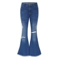 thumbnail image 4 of Rswnyirn Kids Girls Ripped Flare Jeans Bell Bottoms Denim Pants Casual Trousers Blue 10, 4 of 7
