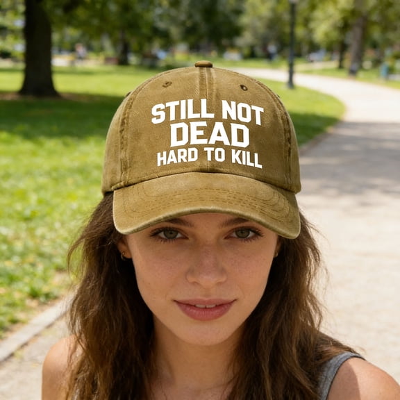 RICHMJ "Still Not Dead Hard To Kill" Printed Baseball Hat,Adjustable Classic Low Hat ,Unconstructed Printing ,Men Women ,Soft-top Solid Color Baseball Cap Curved Hat Spring And Summer Sun Ha(C)