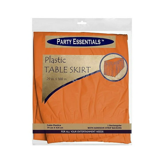 1 - Party Essentials 29″ X 14′ Table Skirts – Tangerine