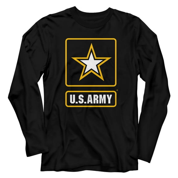 Army Color Logo Black Adult Long Sleeve T-Shirt