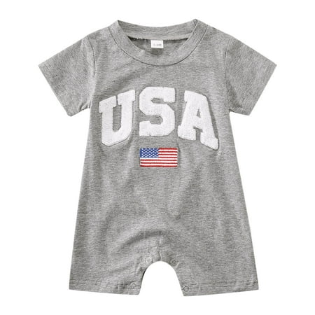 

Guang Cong Baby Toddler Girls Rompers Children Clothes Short Sleeve Jumpsuits Independence Day 4Th Of July Usa Graphic Rompers Sizes 3-6 Months
