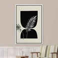 thumbnail image 3 of PixonSign Framed Canvas Print Wall Art Geometric Dark Retro Vintage Palm Leaf Collage Abstract Shapes Illustrations Modern Art Boho Decorative Chic for Living Room, Bedroom, Office - 24"x36" WHITE, 3 of 5