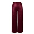 thumbnail image 3 of Dndkilg Womens Wine Sequin Pants Wide Leg Sparkle High Waisted Party Pants Flare Gold Teens Casual Shiny Metallic Wine L, 3 of 5