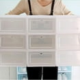 thumbnail image 3 of GOOHOCHY 30PCS Shoes Boxes Thickenes Transparent Stackable Plastic Shoes Storage Case Shoe Container  Size L (White), 3 of 8