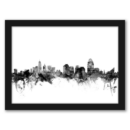

Americanflat Cincinnati Ohio Skyline New 1 by Michael Tompsett Black Frame Wall Art