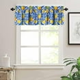 thumbnail image 3 of Italy Blue Tile Lemon Window Valance Curtains, Italian Navy Blue Burlap Watercolor Lemon Summer Fruit Window Valances for Farmhouse Kitchen Living Dinning Room Café Décor 54x18inch, 3 of 6