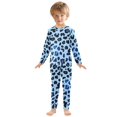 thumbnail image 3 of Blue Background Pattern Cotton Pajamas 2 Piece Set Sleepwear Soft and Comfortable Homewear Nightwear, 3 of 7
