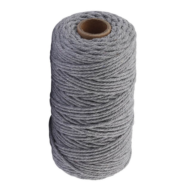 Cuerda de algodón hecha a mano, 3 mm de diámetro, cuerda de manualidades tejida de un solo color, 100 m, gris 1 Rollo sidaley HA5320-09B
