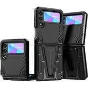 HAII Case for Samsung Galaxy Z Flip 3 5G, Hybrid Rugged Anti-Scratch Armor Grade Case with Built-in Metal Rotating