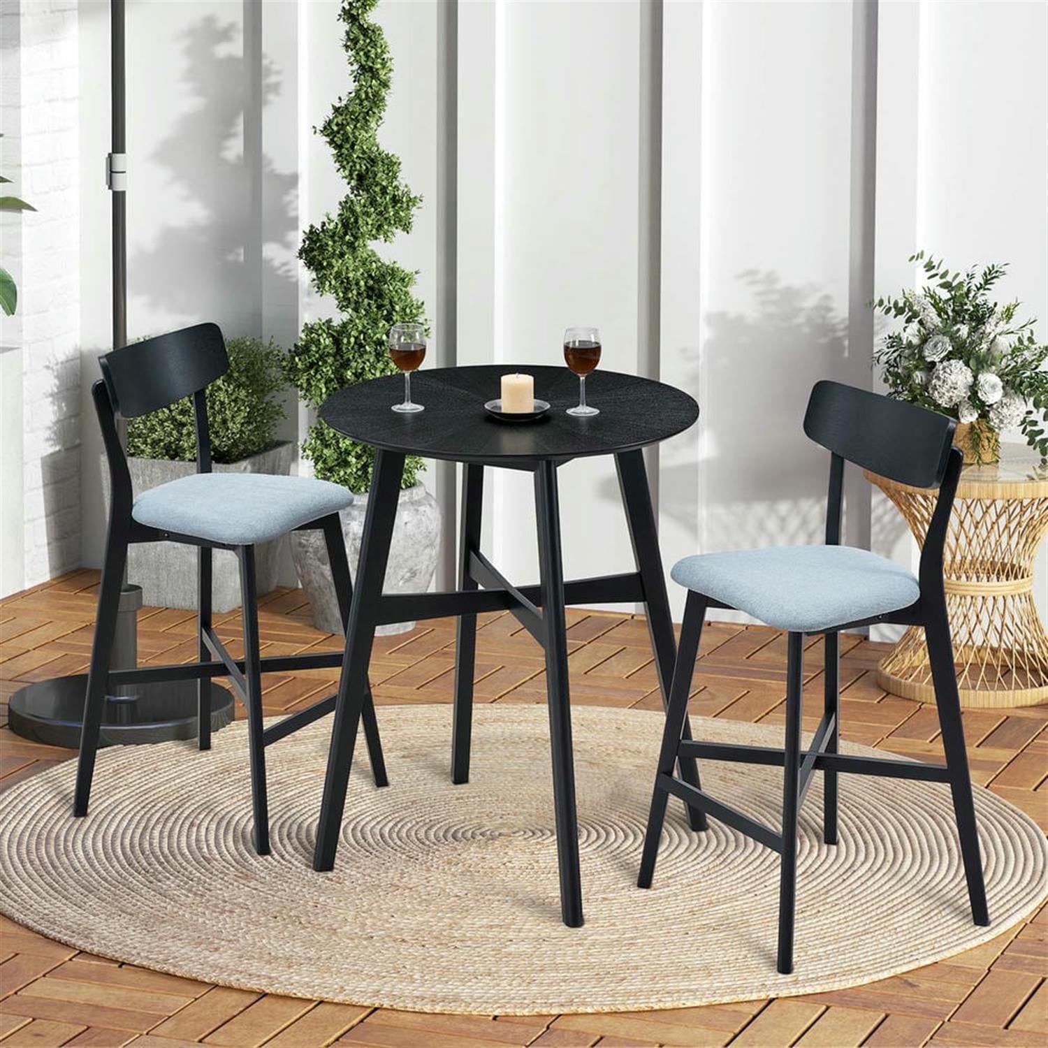 Demi Bonn 41" Counter Height Bar Stools Set of 2, Soft Upholstered Barstools with Back, Kitchen Island Countertop Chairs for Dining Room, Black