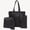 Black, variant on Women's Vintage Oil Wax Leather 4-Piece Tote Bag Set, Solid Color Top Handle Satchel Crossbody Handbags for Daily Commute Black