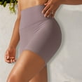 thumbnail image 4 of Women's High Waist Seamless Biker Shorts with Compression Fit- Small, Mauve Pink, 4 of 6