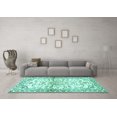 thumbnail image 3 of Ahgly Company Machine Washable Indoor Round Persian Turquoise Blue Traditional Area Rugs, 4' Round, 3 of 4