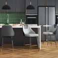 thumbnail image 6 of Counter Height Bar Stools with Full Back, 25 Inch Swivel Bar Stools Set of 2, Ergonomic Backrest and Metal Footrest, Modern Bar Stools for Kitchen Counter, Island, Dining Room, 6 of 8