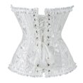 thumbnail image 3 of Corsets for Women Overbust Corset Bustiers Top Women Lace Up Lingerie Plus Size White 5XL, 3 of 5