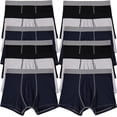 thumbnail image 1 of 12 Pack of Mens Boxer Briefs Underwear Bulk, 100% Cotton, Soft, Comfortable, Assorted Colorful Brief, 1 of 7