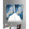 thumbnail image 3 of Blue Marble Swag Valances for Windows, Modern Abstract Ink Painting Rod Pocket Sheer Valances for Small Windows, Swag Toppers Light Filtering for Kitchen Living Room 2 Panels 36''x36'', 3 of 5