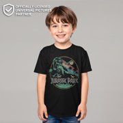 Boy's Jurassic Park Rainbow Emblem Graphic Tee Black Medium