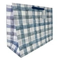 thumbnail image 1 of Holiday Time Extra Large Vogue Gift Bag, Blue Plaid with Ribbon Handles, 1 of 7