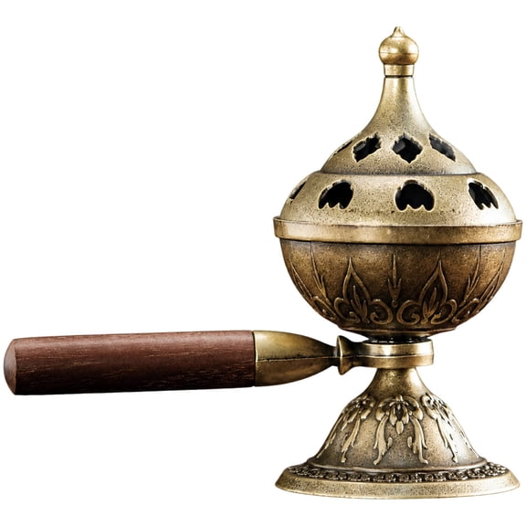 Handheld Incense Burner, Rotating Handle Incense Burner with Hollow Carved Pattern, Chinese Style Holder for Yoga Meditation, Home Office, Atmosphere Enhancing