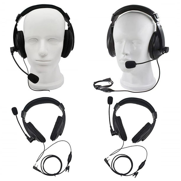2 Piezas Auricular Headset 2 Pin con Micrófono Cancelación del Ruido Headphone Radio de 2 Vías CUTICAT Auriculares aéreos profesionales