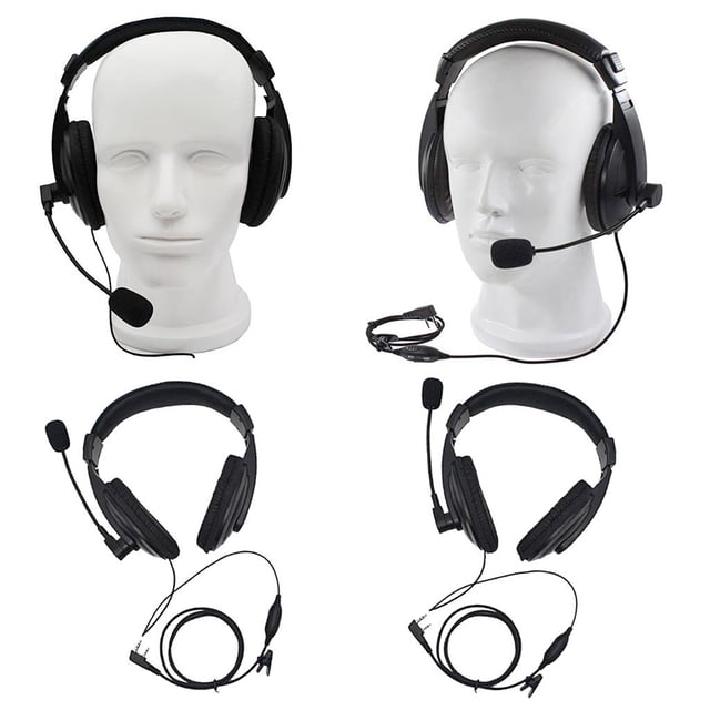 2 Piezas Auricular Headset 2 Pin con Micrófono Cancelación del Ruido Headphone Radio de 2 Vías CUTICAT Auriculares aéreos profesionales