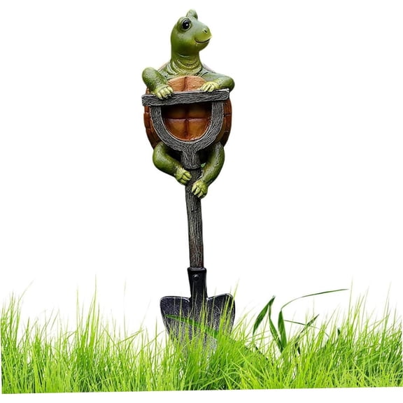 Turtle Garden Statue Resin with Shovel Decor