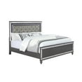 thumbnail image 2 of 4pc Modern Glam Style LED HB Gray Charcoal Finish Queen Size Panel Bedroom Set Solid Wood Furniture, 2 of 8