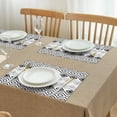 thumbnail image 3 of Boho Black and White Geometric Ethnic Pattern Summer Placemats Table Placemats Set Of 4-Linen Kitchen Washable Placemats Table Mats 11.8"x17.7" Non-Slip Heat Resistant, 3 of 6