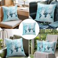thumbnail image 6 of World Map Throw Pillow Cover Blue Map Abstract Cotton Linen Cushion Cover Throw Pillow Case with Invisible Zipper for Couch Sofa Bed Chair Car 18x18 Inch, 6 of 9