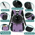 thumbnail image 3 of PetAmi Dog Front Carrier Backpack, Adjustable Dog Pet Cat Chest Carrier Backpack, Ventilated Dog Carrier for Hiking Camping Travel, Small Medium Dog Puppy Large Cat Carrying Bag, Max 10 lbs, Purple, 3 of 6