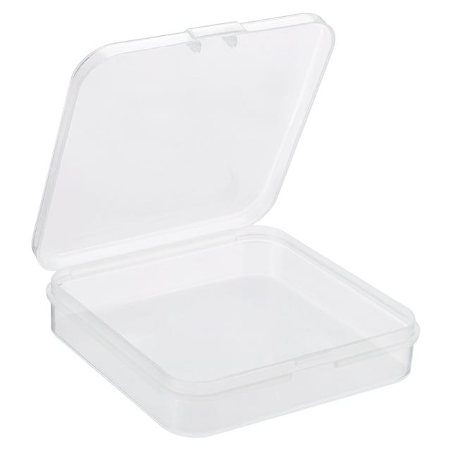 Unique Bargains 72x17mm Plastic Square Clear Storage Container Box with Lid, 6 Pack