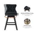 thumbnail image 6 of Modern Swivel Bar Stools Set of 6, Black Counter Height Bar Stools with Back for Kitchen Island, Velvet Upholstered Island Chairs with Wood Legs, Barstool Chairs, Sillas para Barra de Cocina, 6 of 11