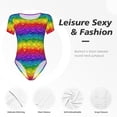 thumbnail image 4 of Balery Bright Rainbow Body de cuello redondo de manga corta para mujer Tops de manga corta Tops básicos-X-Large, 4 of 7
