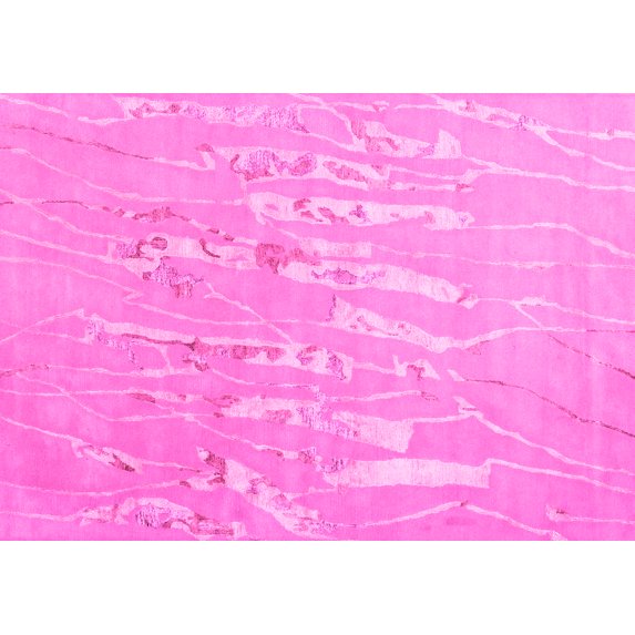 Ahgly Company Indoor Rectangle Solid Pink Modern Area Rugs, 2' x 4'