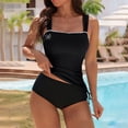 thumbnail image 2 of Tankini Swimsuit Tummy Control Bathing Suits Two Piece Slimming Swim Suit High Waisted Built in Bra Swimwear Black L, 2 of 9