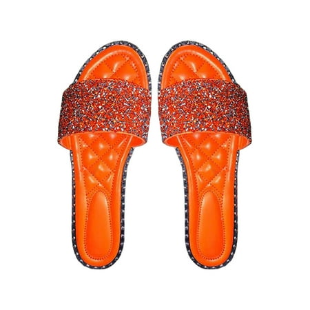 

Lacyhop Womens Rhinestone Glitter Slide Slip On Fashion Sandal Slippers
