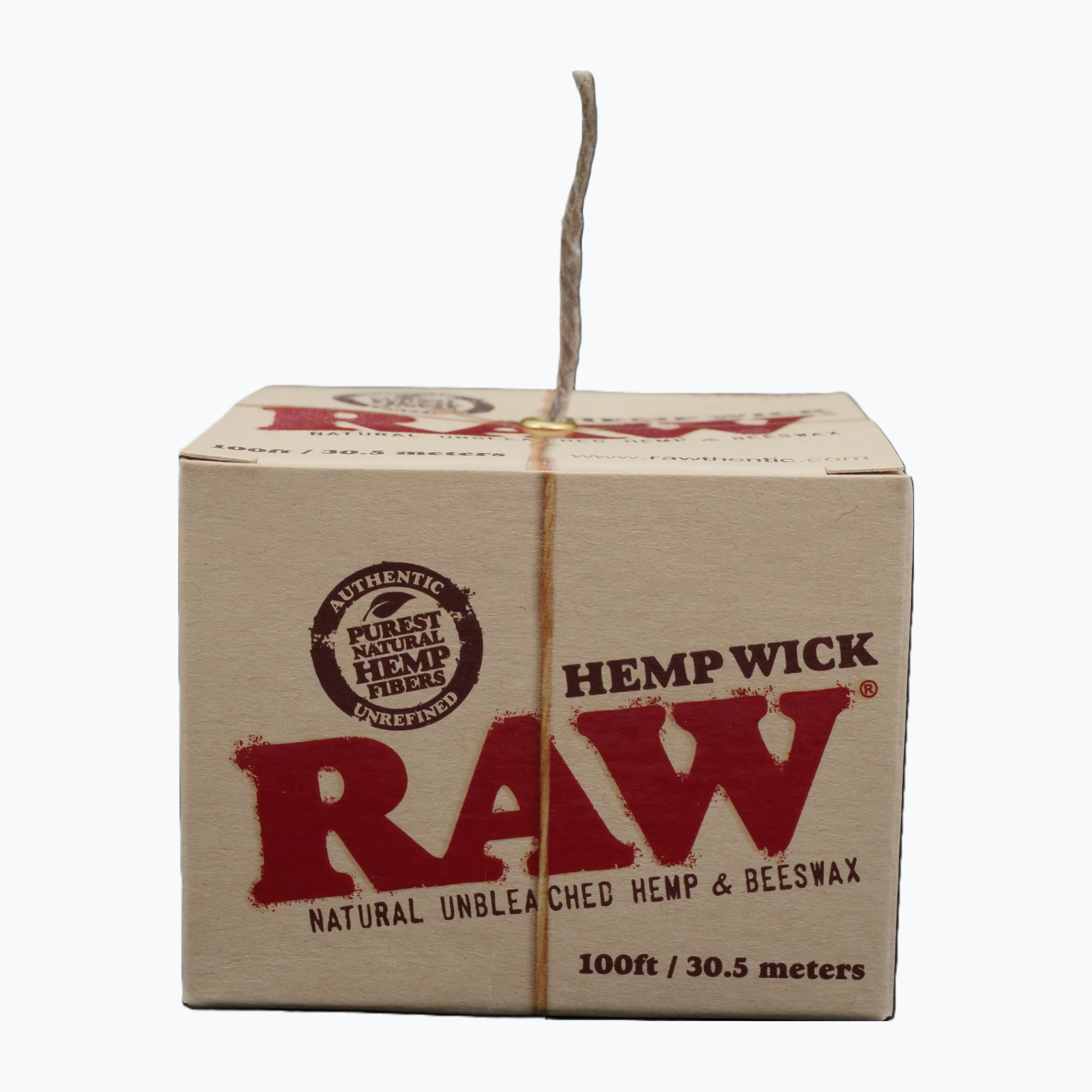 Raw Hempwick Ball, 100ft, Made of Natural Unbleached Hemp & Beeswax