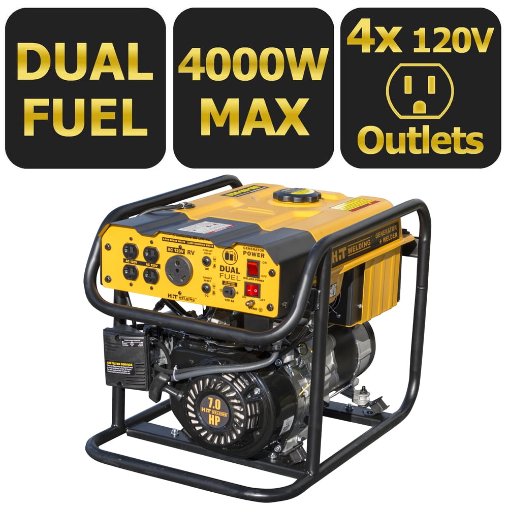 HIT Dual Fuel 4000 Watt Generator 85 Amp Stick Welder Combo TIG Ready