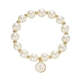 thumbnail image 1 of Imitación de perlas 26 alfabeto etiqueta pulsera de moda y versátil pulsera de cuentas de cordón elástico para las mujeres pulsera de cuentas para los seres queridos y (G L), 1 of 4