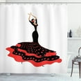 thumbnail image 1 of Ambesonne Spanish Shower Curtain, nco Woman Folkloric, 69"Wx75"L, Charcoal Grey Vermilion, 1 of 3