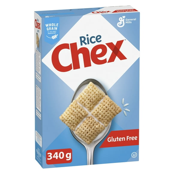 Rice Chex Breakfast Cereal, Gluten Free, Whole Grains, 340 g