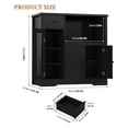 thumbnail image 4 of Home Kitchen Microwave Cabinets with Storage, Buffet Cabinet Sideboard with 3 Doors,1 Drawer and Adjustable Shelves, Pantry Storage Cabinet for Kitchen, Dining Room, Living Room, Hallway, 4 of 7