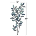 thumbnail image 4 of DecMode Blue Metal Leaf Wall Decor with Gold Accents, 4 of 14