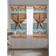 thumbnail image 5 of Sheer Curtains 63 Inch Length, Western Texas Star Retro Semi Sheer Curtains Light Filtering Window Treatment, Country Farmhouse Light Blue Brown Wooden Privacy Voile Drapes 52x63 Inch, 5 of 7