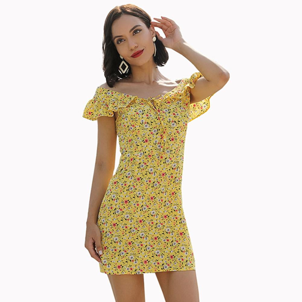 walmart yellow floral dress