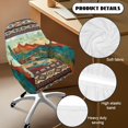 thumbnail image 5 of Whosucclay Aztec Tribe Geometric Cactus Print Swivel Armrest Curved Back Cover, Universal Elastic Office Chair Slipcovers, Anti-Slip Wingback Dining Chair Cover Protector, for Vanity Living Room, 5 of 7