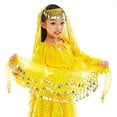 thumbnail image 3 of Child Waist Chain Dance Hip Scarf Kids Belly Dance Indian Dance Belt 12 colors 68 coins, 3 of 4