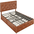 thumbnail image 3 of Renwick Diamond Button-Tufted Upholstered Platform Bed with Storage, Full, Amber Brown, 3 of 9