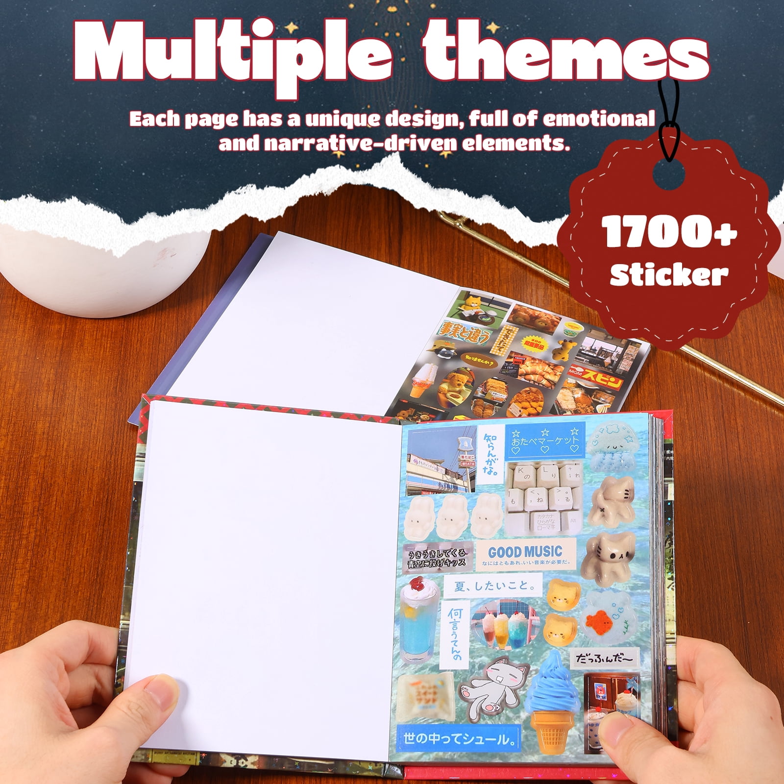 75 Sheets Japanese Sticker Book for Scrapbooking & Journaling – Heisei Retro Manga Style Korean Stickers for DIY Crafts, Aesthetic Decoration Junk Journal Gifts & Kawaii Sticker Book for Adults